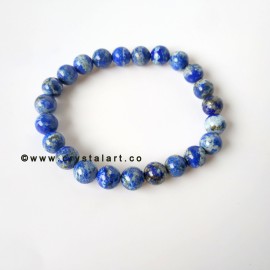 Lapis Lazule 8 MM Natural Stones Plane Beads Bracelets Unisex