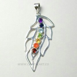 Chakra Fancy Leaf Silver 925 Pendant