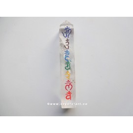 Clear Quartz Chakra Sanskrit Symbol Engraved Tower Points