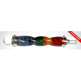 Gemstone Chakra Bonded Twisted Healing Stick