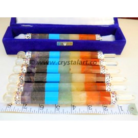 7 Chakra Bonded Faceted Healing Stick