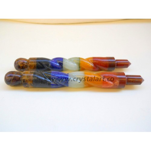 7 Chakra Bonded Spiral Healing Stick