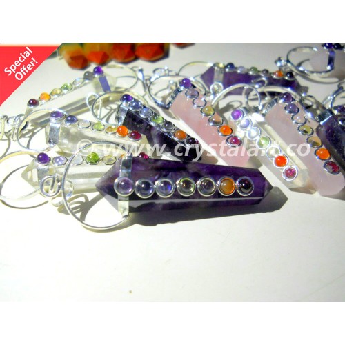 Chakra Double terminated bow Pendants