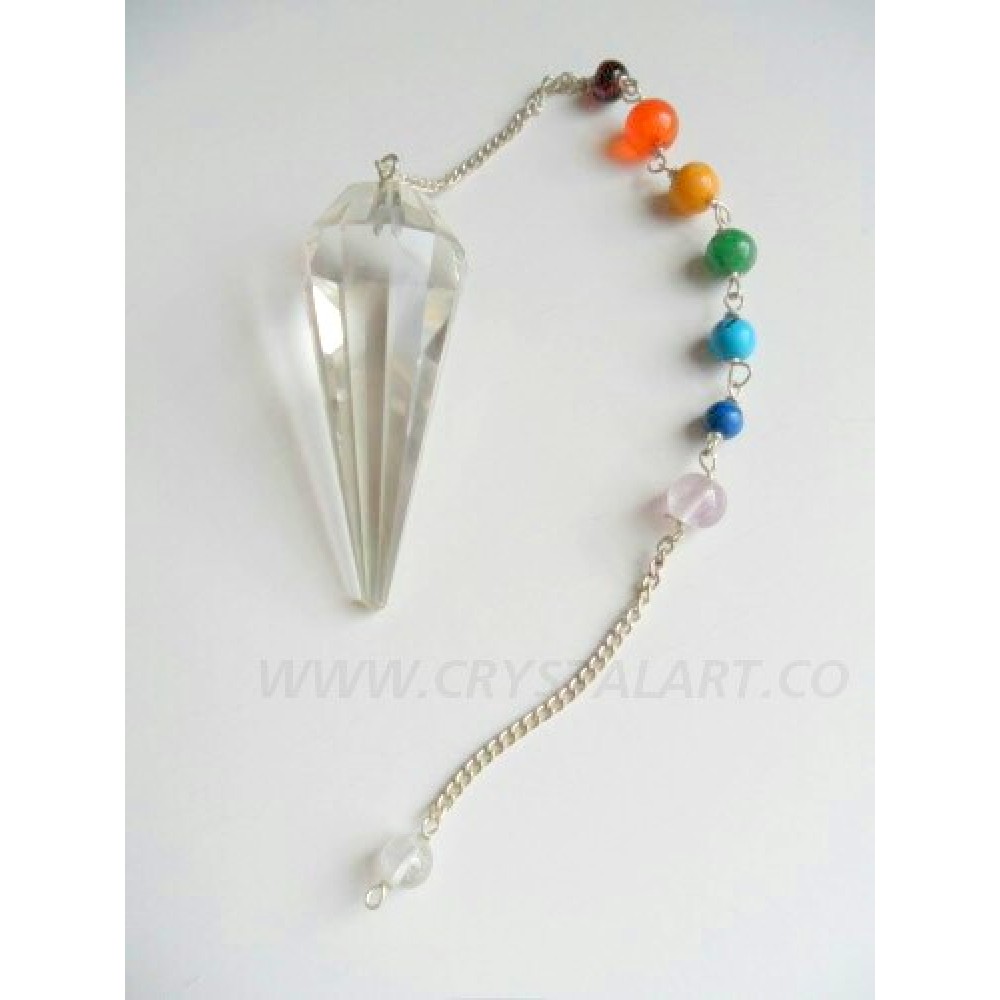 Amethyst Agate Chakra Chain 12 Faceted Pendulum