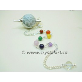 Tree Agate Ball Chakra Chain Pendulum