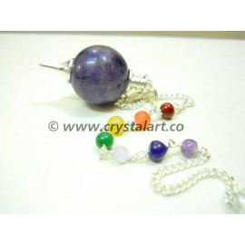 Amethyst Ball Chakra Chain Pendulum