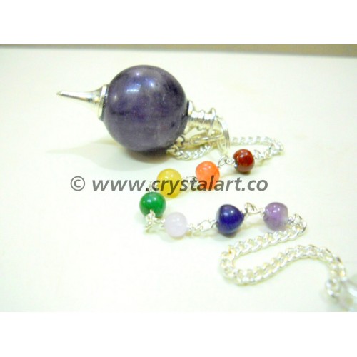 Amethyst Ball Chakra Chain Pendulum