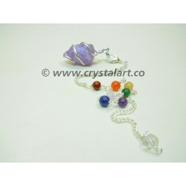 Amethyst Natural Point Chakra Chain Pendulum