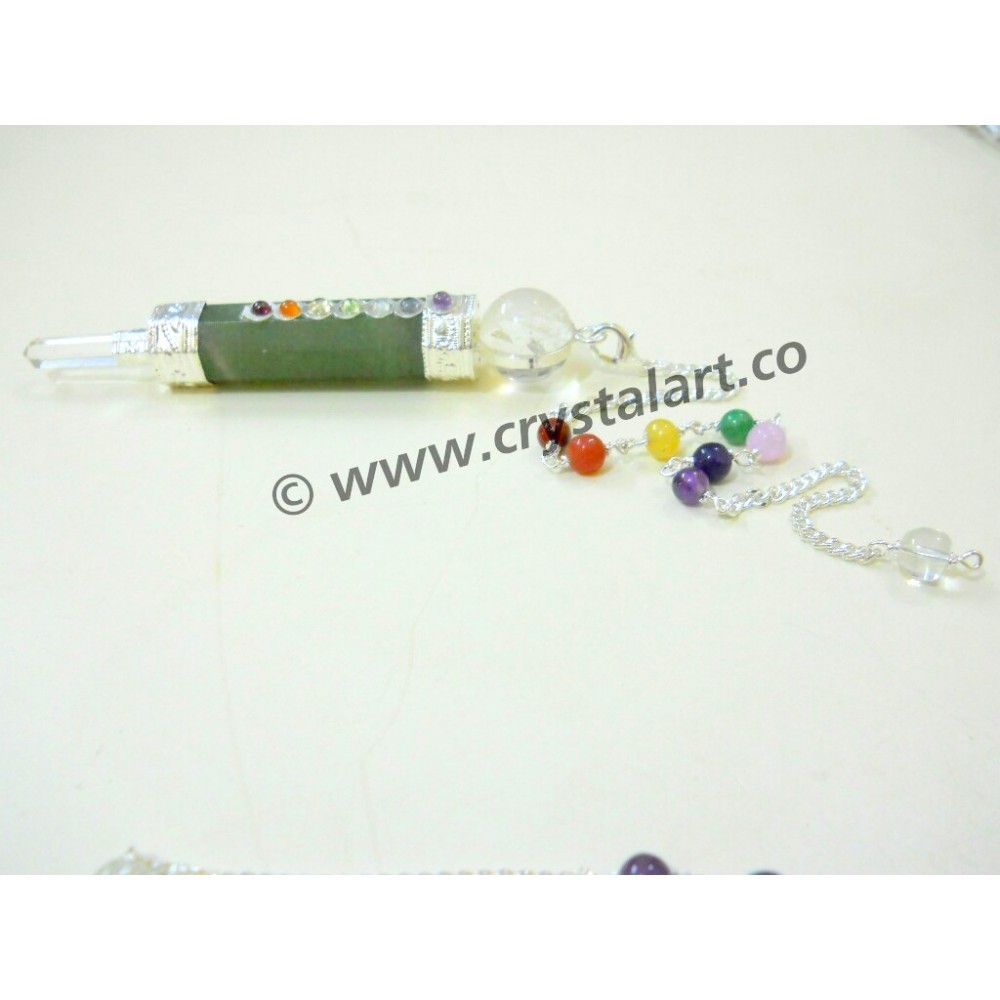 Green Aventurine Healing Stick Chakra Chain Pendulum