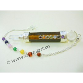 Tiger Eye Healing Stick Chakra Chain Pendulum