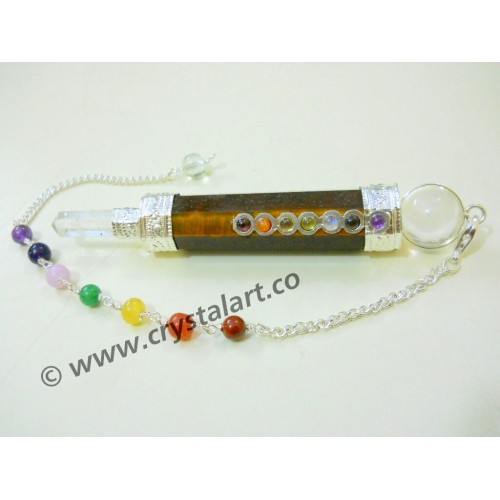 Tiger Eye Healing Stick Chakra Chain Pendulum