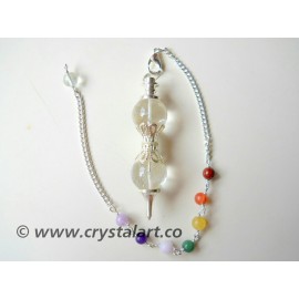 Clear Quartz Three Piece Chakra Chain Pendulum