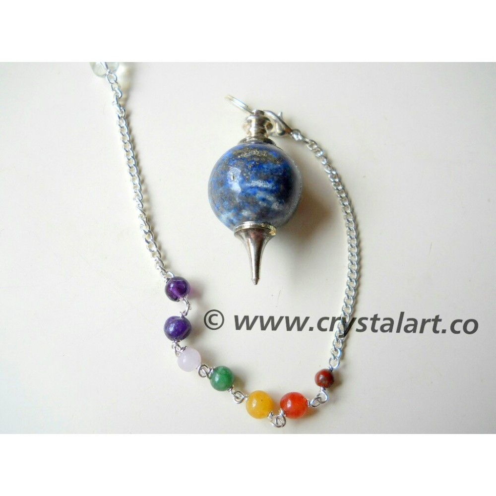 Lapis Lazuli Ball Chakra Chain Pendulum