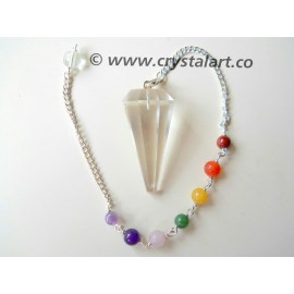 Clear Quartz Chakra Chain Pendulum