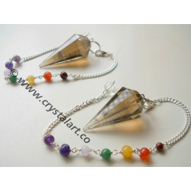 Smoky Quartz Faceted Chakra Chain Pendulum