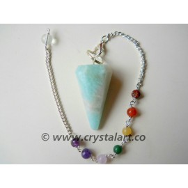 Amazonite Faceted Chakra Chain Pendulum