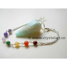 Amazonite Faceted Chakra Chain Pendulum