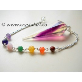 Purple Fluorite Faceted Chakra Chain Pendulum