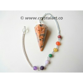 Dalmation Jasper Faceted Chakra Chain Pendulum