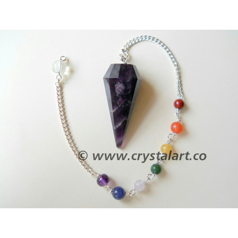 Amethyst Faceted Chakra Chain Pendulum