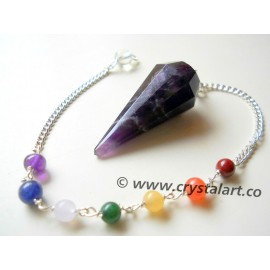 Amethyst Faceted Chakra Chain Pendulum