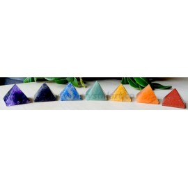 Seven Chakra Gemstone Pyramid Set