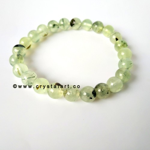 Prehnite Epidot 8 MM Natural Stones Plane Beads Bracelets Unisex