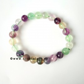 Multy Fluorite 8 MM Natural Stones Plane Beads Bracelets Unisex