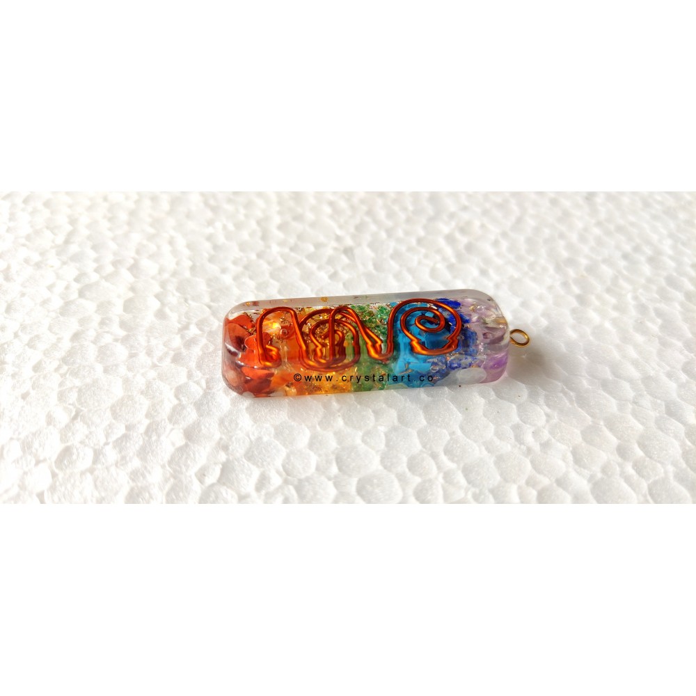 Chakra Layered Cube Orgone Pendants