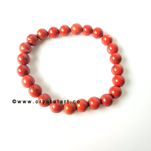 Red jasper 8 MM Natural Stones Plane Beads Bracelets Unisex