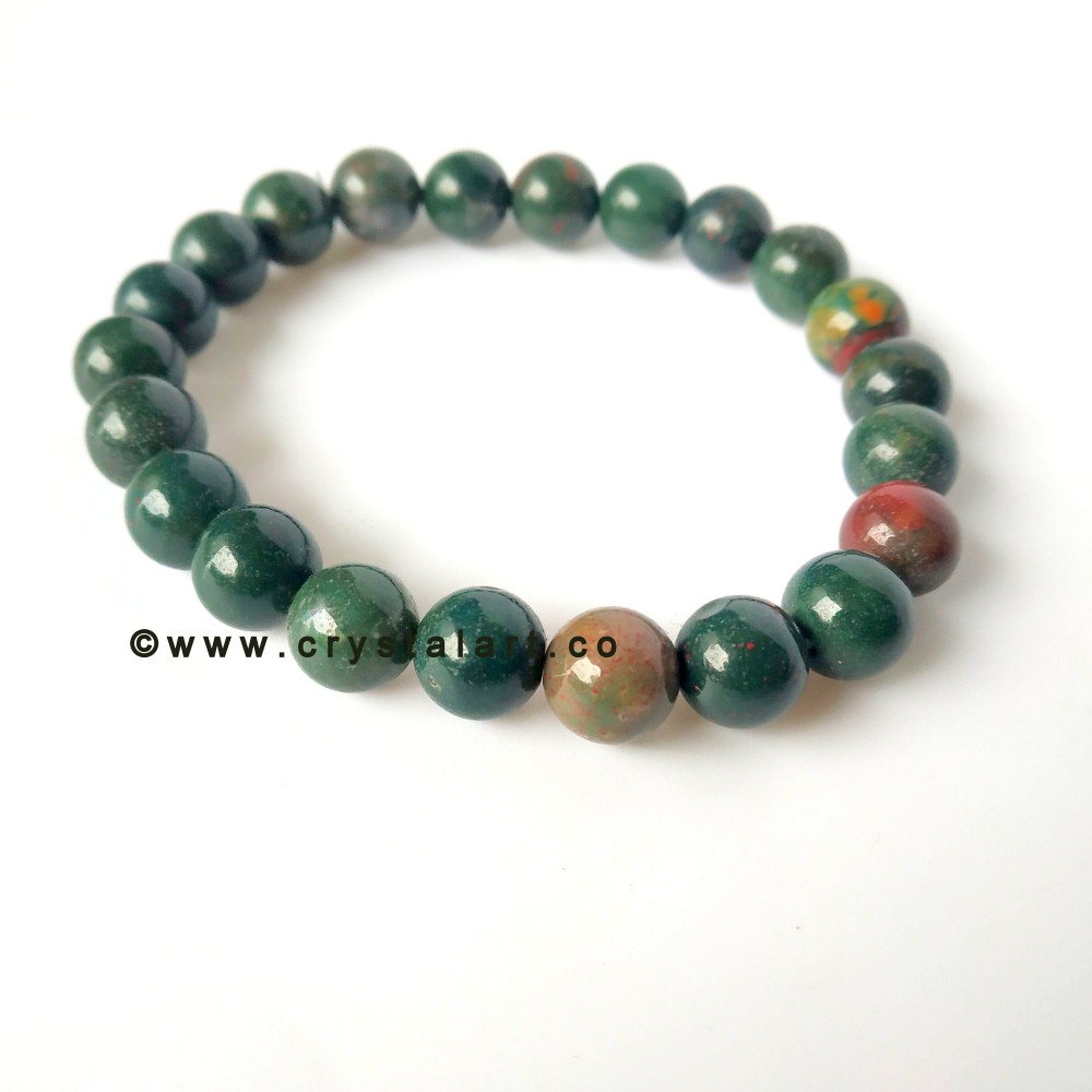 Blood Stone 8 MM Natural Stones Plane Beads Bracelets Unisex