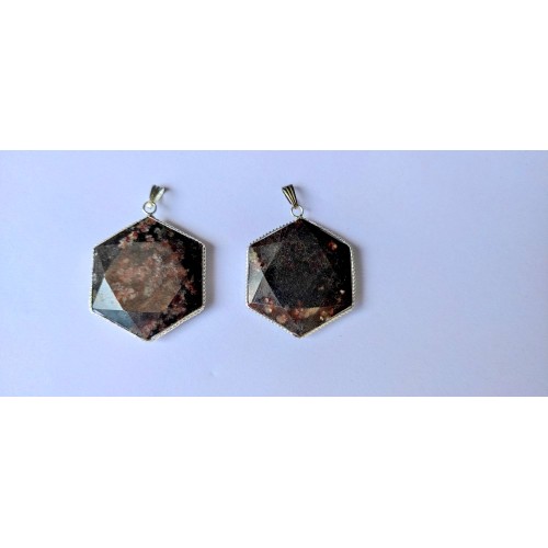 Garnet Flat Star of David Pendants