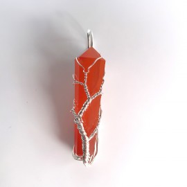 Red Carnelian Double Terminated Points Fully Wrapped Pendants