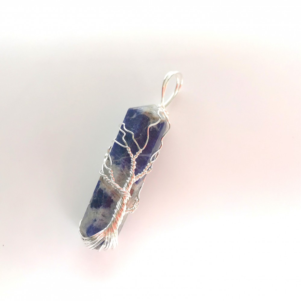 Sodalite Double Terminated Points Fully Wrapped Pendants