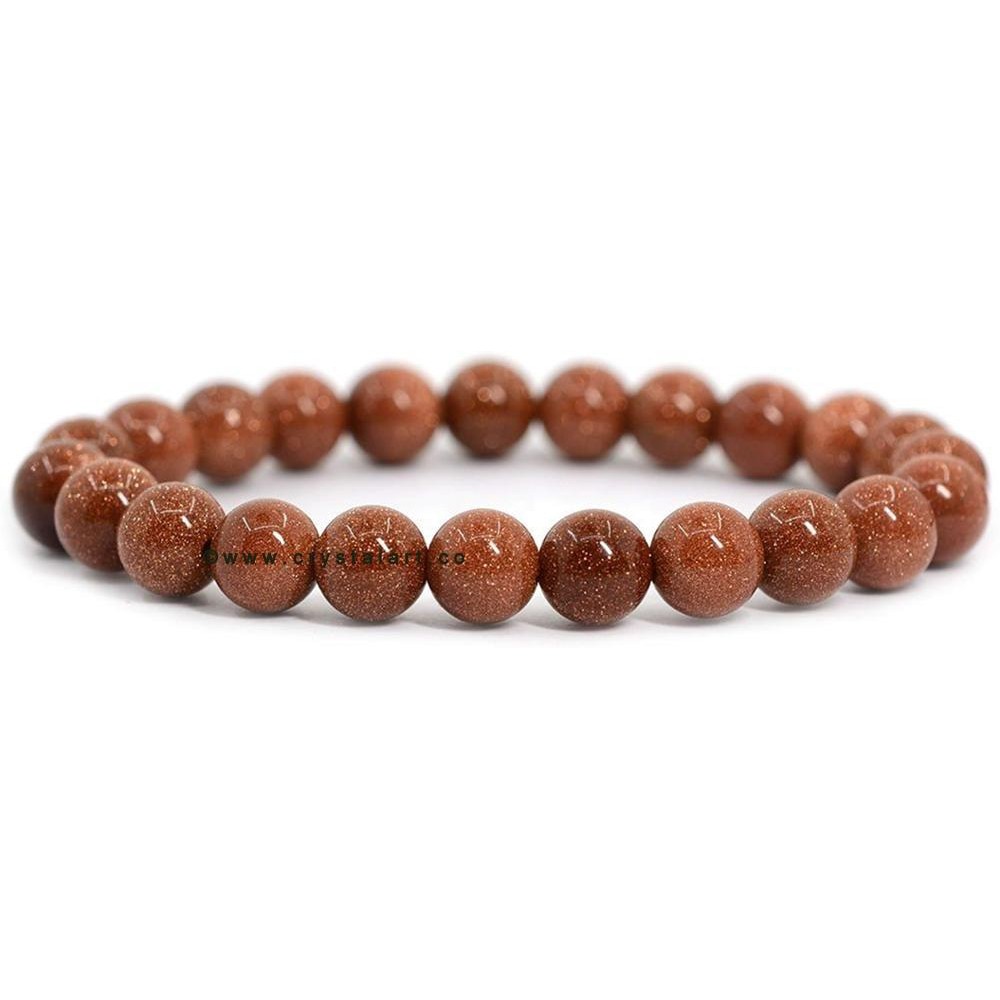 Red Goldstone 8 MM Natural Stones Plane Beads Bracelets Unisex