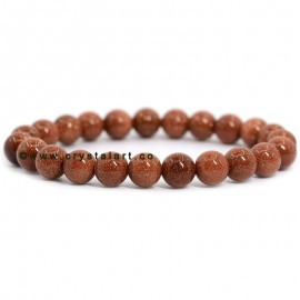 Red Goldstone 8 MM Natural Stones Plane Beads Bracelets Unisex