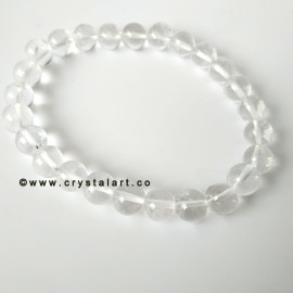 Clear Quartz 8 MM Natural Stones Plane Beads Bracelets Unisex