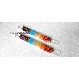 Chakra Bonded Engraved Symbol Star of David Flat Healing Sticks