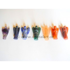 Seven Chakra Carved 2 Inch Angel (7 piece set)