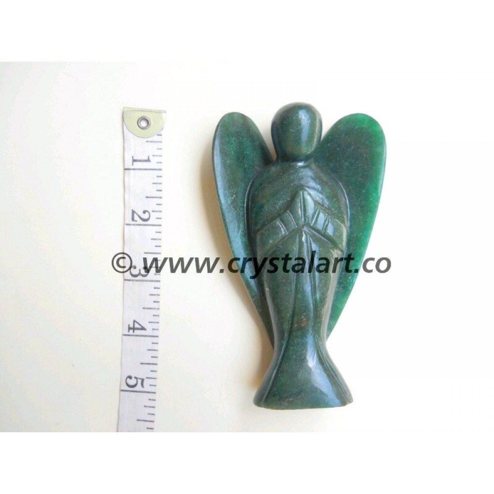 Green Myca Big Size Carved Angel