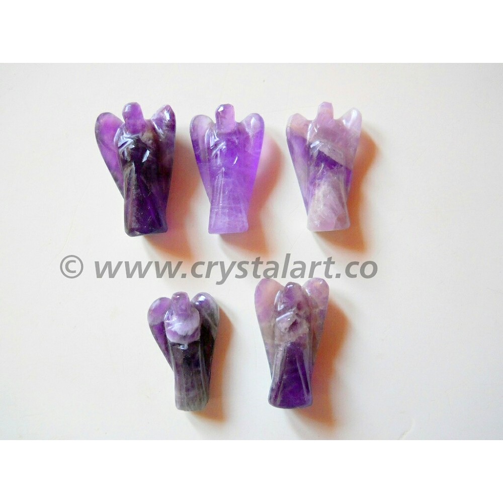 Amethyst Agate Carving 1 Inch Angel