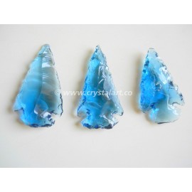 Blue Glass Stone Arrowheads