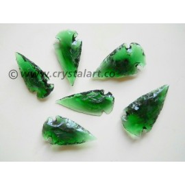 Green Glass Stone Arrowheads