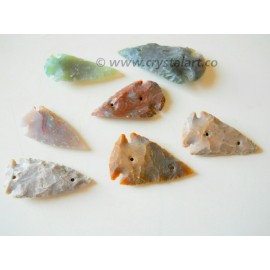 2.5 Inch Double Drilled Indian Agate Arrowheads