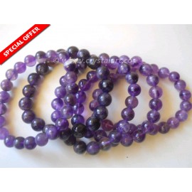 Amethyst Agate Plane Beads Bracelets