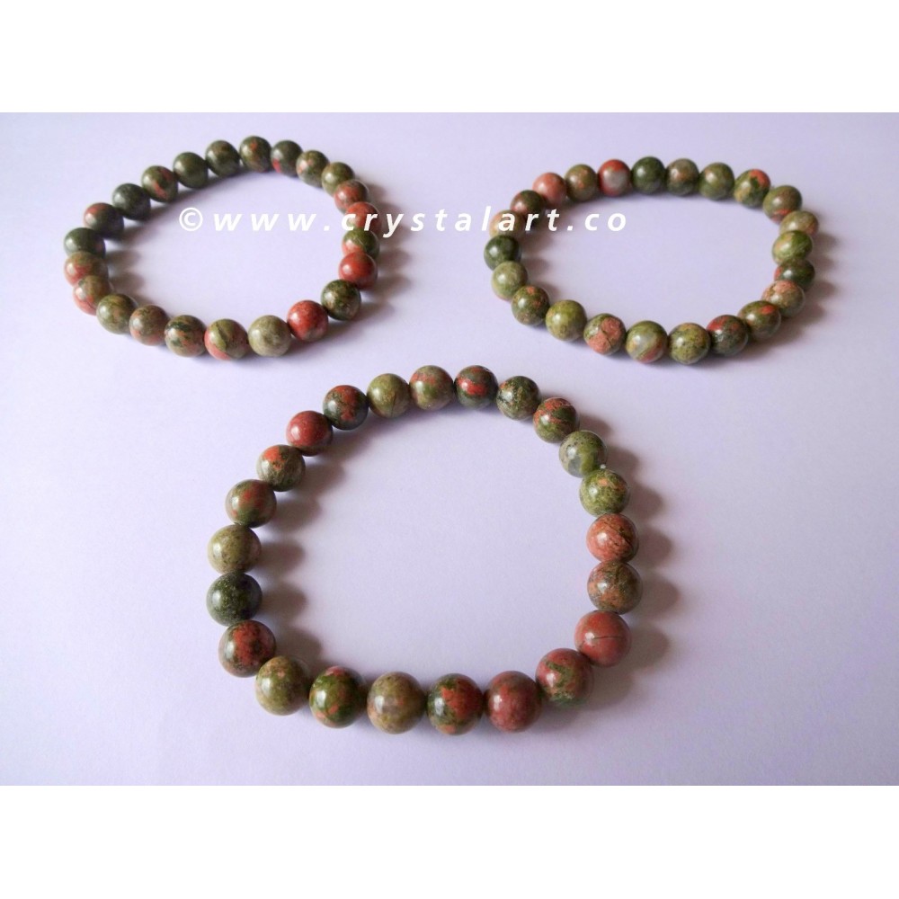 Unakite Plane Beads Bracelets