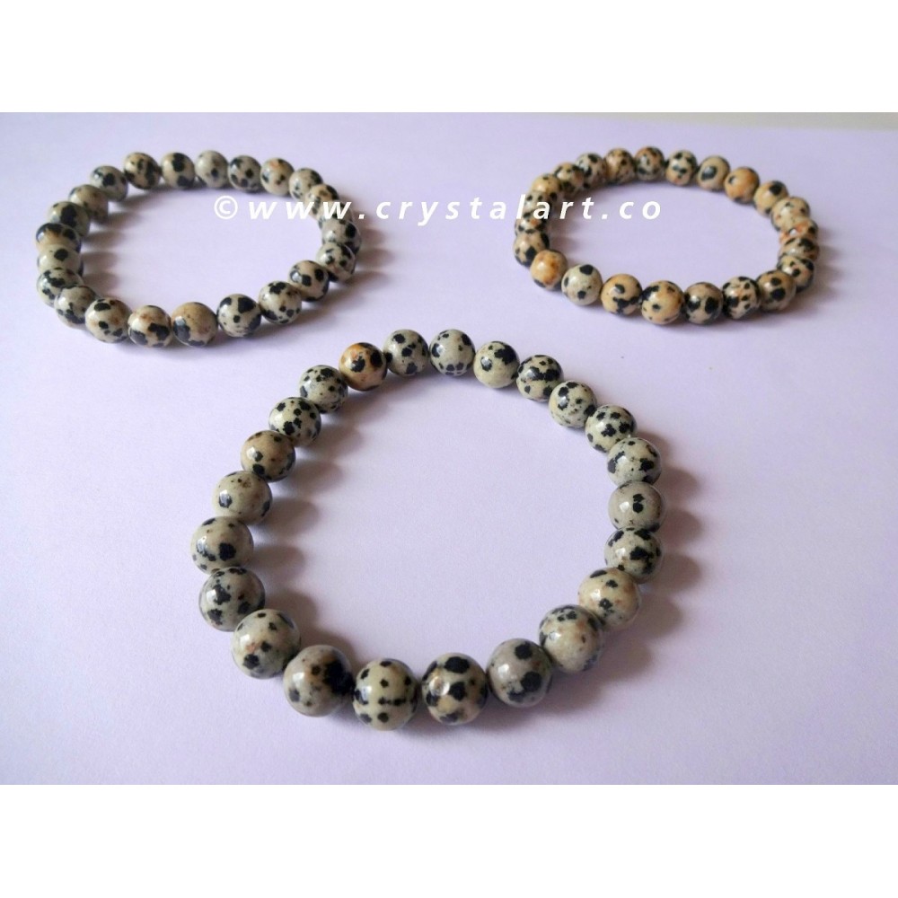 Dalmation Jasper 8 mm Plane Beads Bracelets