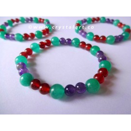 Mix Gemstone 2 Pieces Wholesale Plane Beads Bracelets