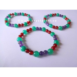 Mix Gemstone 2 Pieces Wholesale Plane Beads Bracelets