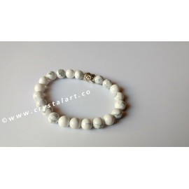 Howlite with Face of Buddha Plane Beads Bracelets